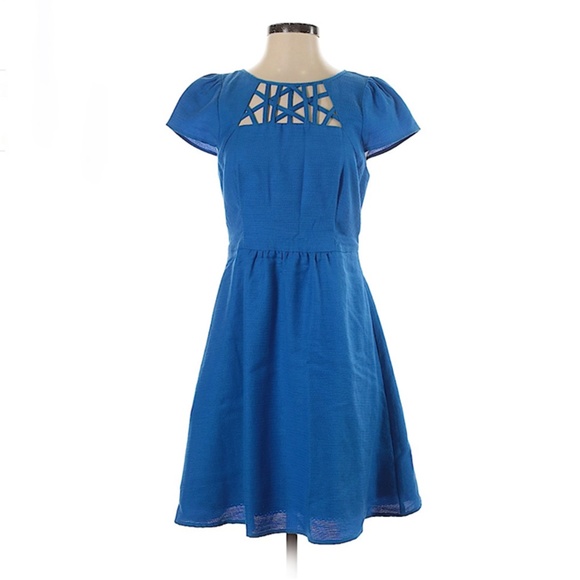 Maeve Nikola Blue Cut Out Dress Women's Size 8 - Picture 2 of 8